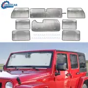 8PC CAR WINDSHIELD WINDOW GLASS SUN VISOR FULL SUNSHADE KIT FOR JEEP WRANGLER JK (for: Jeep)