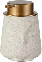 Soap Dispenser Refillable Hand Sanitizer Dispenser Cute Animal Ceramics with Golden Pump Head Lotion Dispensers for Kitchen Countertop(Beige)