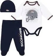 NFL Baby Boys Registry Gift Set 3 Pack Bodysuit Footed Pant and Cap