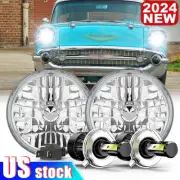 pair 7" Inch Round LED Headlights Hi/Lo Sealed Beam for Chevy Bel Air 1955-1957 (for: Chevrolet)