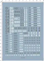 1/72 1/144 1/35 All Scale US Army Number Military Model Water Decal Black White