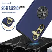 Samsung Galaxy S21 Ultra Compatible Case Cover With Shockproof And Magnetic Ring Holder - Black