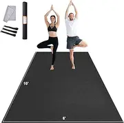 VEVOR Exercise Mat, Non Slip High Density Premium Yoga Mat, Exercise Yoga Mat for Men Women, Fitness & Exercise Mat with Bag & Carry Strap, for All Types of Home Yoga, Pilate & Floor Workout (10x6ft)