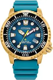 Citizen Watch BN0162-02X PROMASTER Eco-Drive ECO-DRIVE Solar DIVER 200M Pro Master Diver 4 o'clock Position Crown Men's Watch Analog Calendar Turquoise Blue Yellow Gold [Parallel Import],