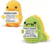Mini Crochet Dinosaur Duck Set - 2Pcs Handmade Cute Inspirational Gifts for Wome