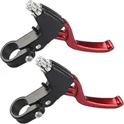 Universal 2.2cm Bike Brake Levers Aluminum Alloy V-Brake Handlebar Bicycle Brake Handle for Most Bicycle, Mountain Bike, Road Bike 1 Pair (Red)