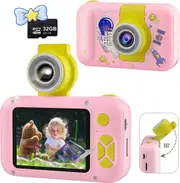 Selfie Camera for Kids with 32GB Card, 40MP Digital Camera for Girls Boys Aged 2-12, Perfect Christmas Birthday Festival Gift for Toddlers