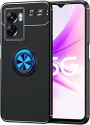[YukeTop] Cover for Oppo A57 Case, Soft TPU, Drop-Resistant, Rear Ring Holder, Cover Protection for Oppo A57.(Black+Blue)