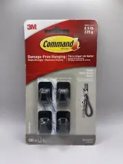 3M 17032MB-4ES Command Decorative Hook, Black, Plastic 1 Pack
