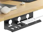 Desk Wire Organizer - Adhesive Under Table Cord Management Tray, Spacious Cable Holder | No Drill Wire Concealer Rack for Offices Desk Setup, Durablse Cord Storage Box for Workspaces Home Studio