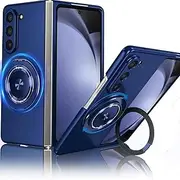 [RUNGOS] 360°Rotatable Ring for Samsung Z Fold 6 Case for MagSafe, with Stand & Ring Holder [Strong Magnetic] for Samsung Galaxy Z Fold 6 Case Phone Kickstand, Shockproof Magnetic Cover Sturdy 2024