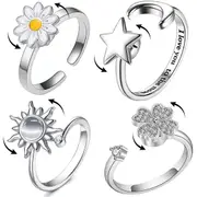 Anxiety Worry Fidget Spinner Ring Meditation Spinner Ring Adjustable Opening AU