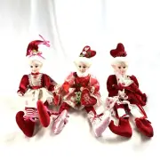 Valentine's Day Fairy Set 3 Elf Shelf Sitter 16-18”Posable Mantel Tabletop Decor