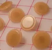 10 Fine Italian Shank ButtonsTan Custard With Indented Rim Light Tan Plastic 1"