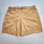 Eddie Bauer Mens Ripstop Tech Shorts Brown Nylon UPF 50 XXL 8" Inseam NWT