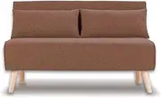 [Sarantino] 2 Seater Sofa Bed Lounge Couch Modular Furniture Home Linen Fabric Brown