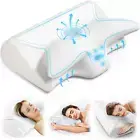 Cervical Neck Pillow for Pain Relief, Adjustable Ergonomic Memory Foam Pillow fo