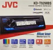 NEW JVC KD-T92MBS 1-DIN, AM/FM/CD Marine/Car Audio Receiver w/ Bluetooth, USB