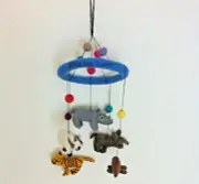 Felt Wool Ball Mobiles Baby Nursery Decor Handmade Wall Hanging Pom Pom Garland