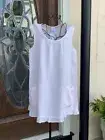 HLT583 Pink Small NWT Match Point Linen Shirt Tank Flax Ruffle Tunic Pockets