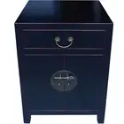 Black Bedside Table/Night Stand Large Elm(43-071)
