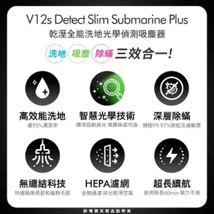 【dyson 戴森】V12s Detect Slim Submarine Plus SV46 乾溼全能洗地吸塵器(雙主吸頭 洗地機 獨家普魯士藍)