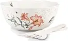 Lenox Butterfly Meadow Large 11" Salad Bowl Set with Servers NEW IN BOX