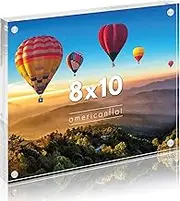 Americanflat 8x10 Acrylic Picture Frame - Double Sided Frames with Magnetic Corners - Transparent Acrylic Frames for Desk or Tabletop Display - 8x10 Picture Frame with Microfiber Cloth Included