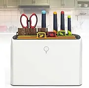 Knife Set with Drying Holder, Smart Cutting Board, 4 Colour Coded Chopping Board, 4 Knives, 10 Pair Chopsticks, Drying Holder Organizer for Kitchen Smart Home Gadgets