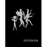 PALEOLITHIC BRILLIANT SILVER PEOPLE PICTOGRAPHIC NOTEBOOK- SILVER PEOPLE JOURNAL NOTEBOOK GRID STURDY HIGH QUALITY PREMIUM WHITE PAPER 8.5X11 PAGES- N