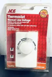 ACE Thermostat Manual double pole Line Voltage baseboard heat 120/240 Volt