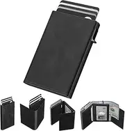 [oolong] Wallet for Men Magnetic Closure Pop up Card Holder, Slim Smart Wallet with ID Window, Front Pocket -14 Card Case Capacity, RFID Blocking, Minimalist Cash Slot Magnetic Closure, Leather