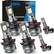KDM LED Bulbs Combo Pack,100W High Power 600% Brightness CSP Chip Fit for Ford F250 F350 F450 Super Duty 2005-2022,6000K White High/Low Beam Fog Light Replacement Blubs,6 Pack