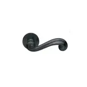 Manital Plaza Door Handle Lever Set on Round Rose 50mm Black PL5/F-NER