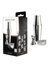 [Uber Bar Tools] Bartender Classic Set Chrome (Incl. Boston & Toby Tin W/ Weighted Base)