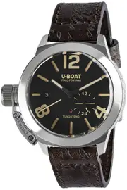 U-boat classic Mens Analog Automatic Watch with Leather bracelet Black