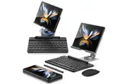 WASSUP for Samsung Galaxy Z Fold 6 5 4 3 2 Adjustable Stand for Desk With Bluetooth keyboard Mouse and Capacitor Pen-Silver
