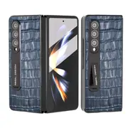 For Samsung Galaxy Z Fold4 5G Premium Leather Phone Case - Crocodile Texture
