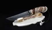 Collectible knife Barracuda Damascus stainless nickel silver