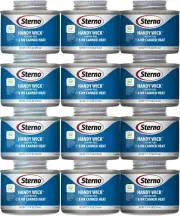 Sterno 6 Hour Handy Wick Canned Heat, Chafing Fuel Cans for Catering