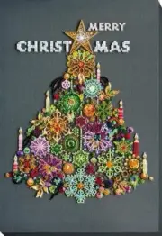 Bead embroidery kit Golden lights needlework kit Art canvas beadwork pattern