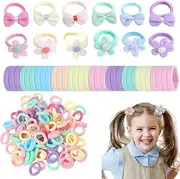 YJSPARKK 112 Pack Hair Ties,Kids Toddlers Girls Elastics Hair Bands No Damage Multicolor Colorful Small Seamless Ponytail Holders for Thick Thin Hair