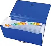 Expanding File with 13 Compartments - Letter Tray Format 26 x 13.5 x 2.3 cm Blue