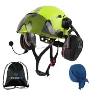 Safety Helmet with Built-in Visor Bluetooth Ear Muffs Kits, Hard Hat with Ven...