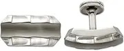 [JewelryWeb] Titanium Brushed and Polished Faceted Edges Cufflinks Cuff Link for Men