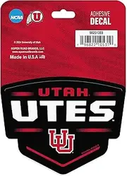 University of Utah Badge Adhesive Vinyl Decal - Fun Utah Sticker for Car, Window, Water Bottle or Laptop