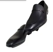 New Salvatore Ferragamo CHARME Black Leather Men Loafers Shoes 11.5 EEE