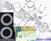 Yamaha DS7 R5 RD250 RD350 RD400 Con Rod Washer x2 NOS TZ250 TZ750 90209-22071