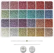 Bala&Fillic 11/0 Beads for Threading, Small Glass Beads, Seed Beads for Earrings, 14400 Pieces in Box