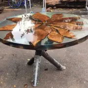 Clear Resin Tables,Epoxy Table Diy,Coffee Table,Handmade Acacia Wood Round Table